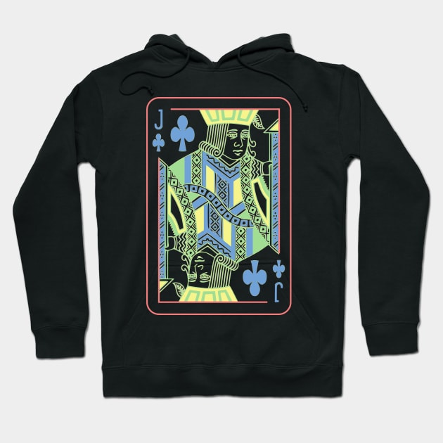 Jack of Clubs Night Mode Hoodie by inotyler